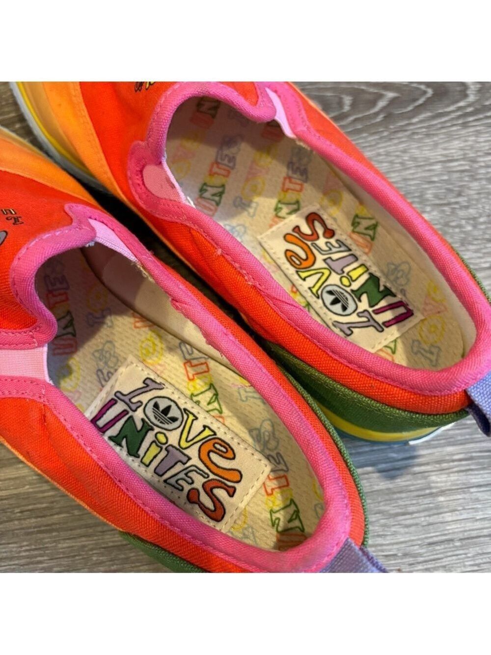 Adidas Nizza Slip-On Low Pride Love Unites GW2421 Rainbow Multicolor Women’s 7 - Picture 8 of 9